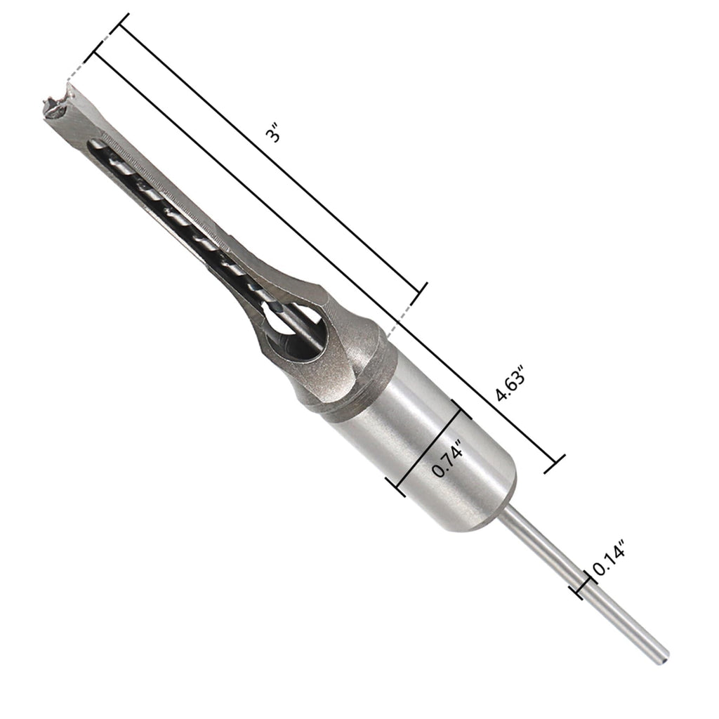 Timunr 7Pcs Square Drill Bits Tools, Round Handle Woodworking Hole