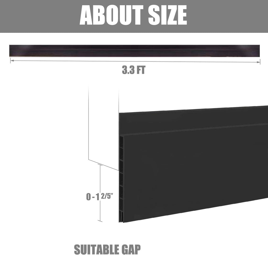 Upgraded Door Draft Stopper for Large Gap,Widened Door Sweep Seal Gap Up to 1.4" for Interior, Exterior and Garage