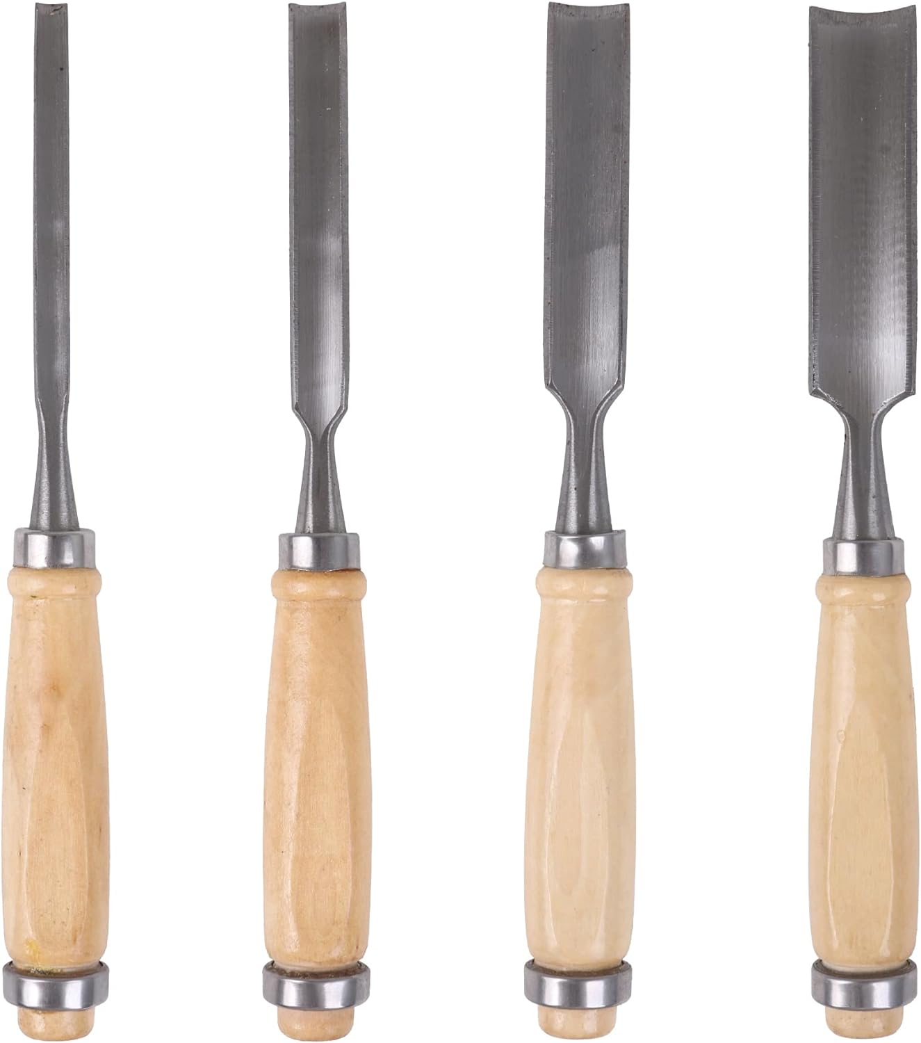 Carbon Steel Carving Firmer Gouge Semicircle Wood Chisel Set DIY Woodworking Handle Carpentry Tools Pack of 4