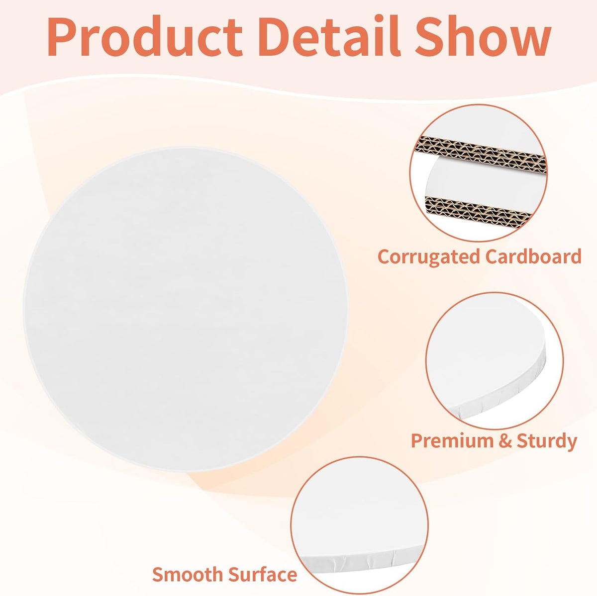 Cake Drums 12 Inch, 2 Pcs Sturdy 1/2 Inch Cake Base Cake Boards
