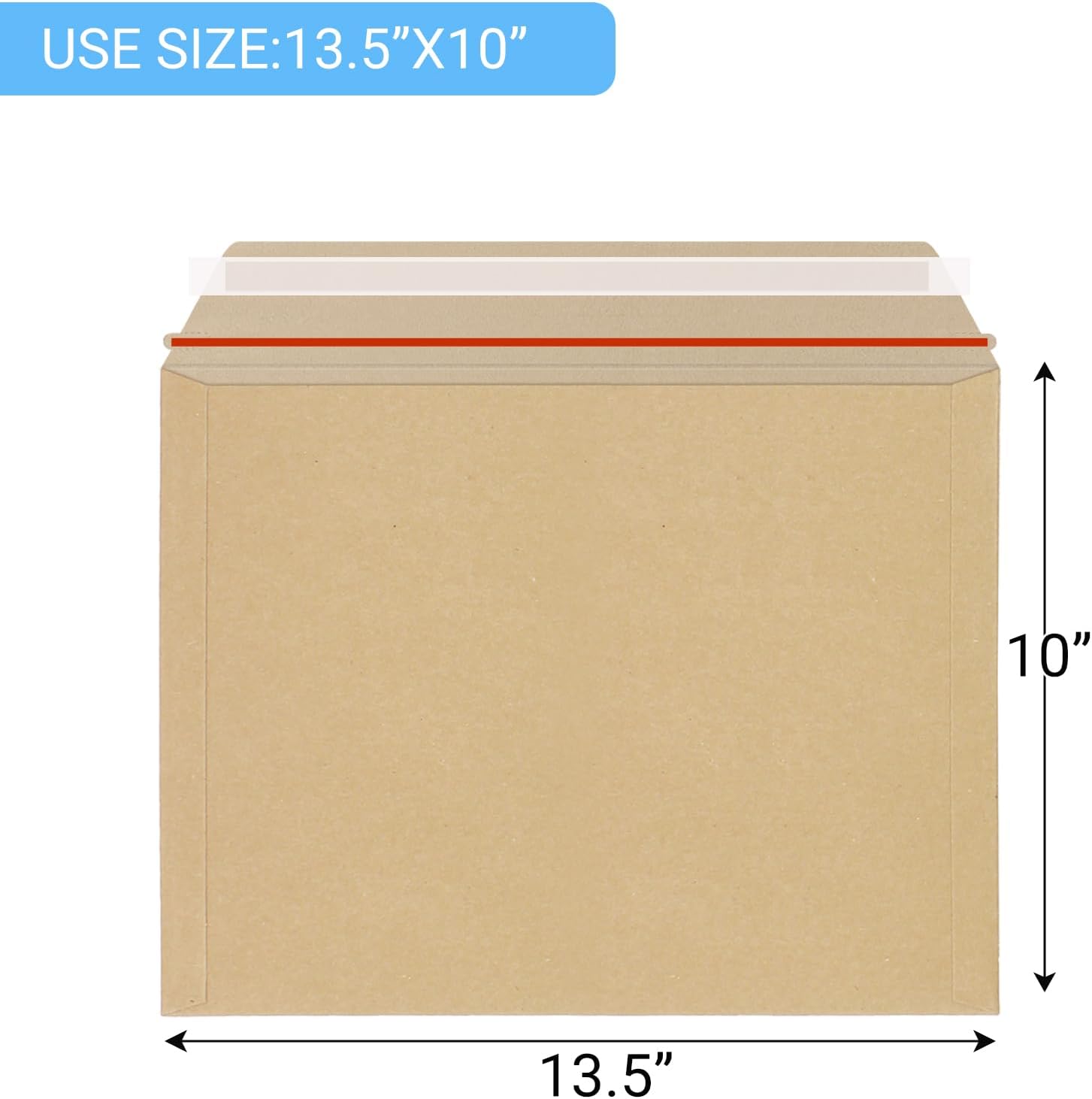 25 Pack Large Kraft Rigid Mailer 10"x13.5" Rigid Envelopes | Stay Flat Cardboard Envelopes Self Seal Document Mailers