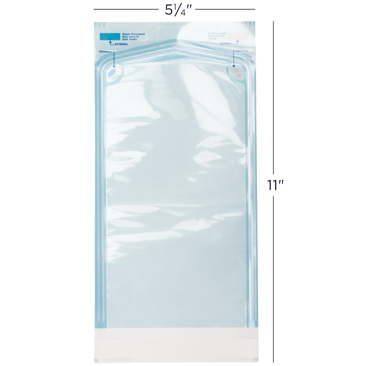 5.25” x 11” Self-Sealing Sterilization Pouches, Autoclave Sterilizer Bags with Indicators for Dental, Medical