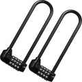 2 Pieces 6 Inch Long Shackle Combination Lock 4 Digit Outdoor Waterproof Padlock with Resettable Code for School Gym