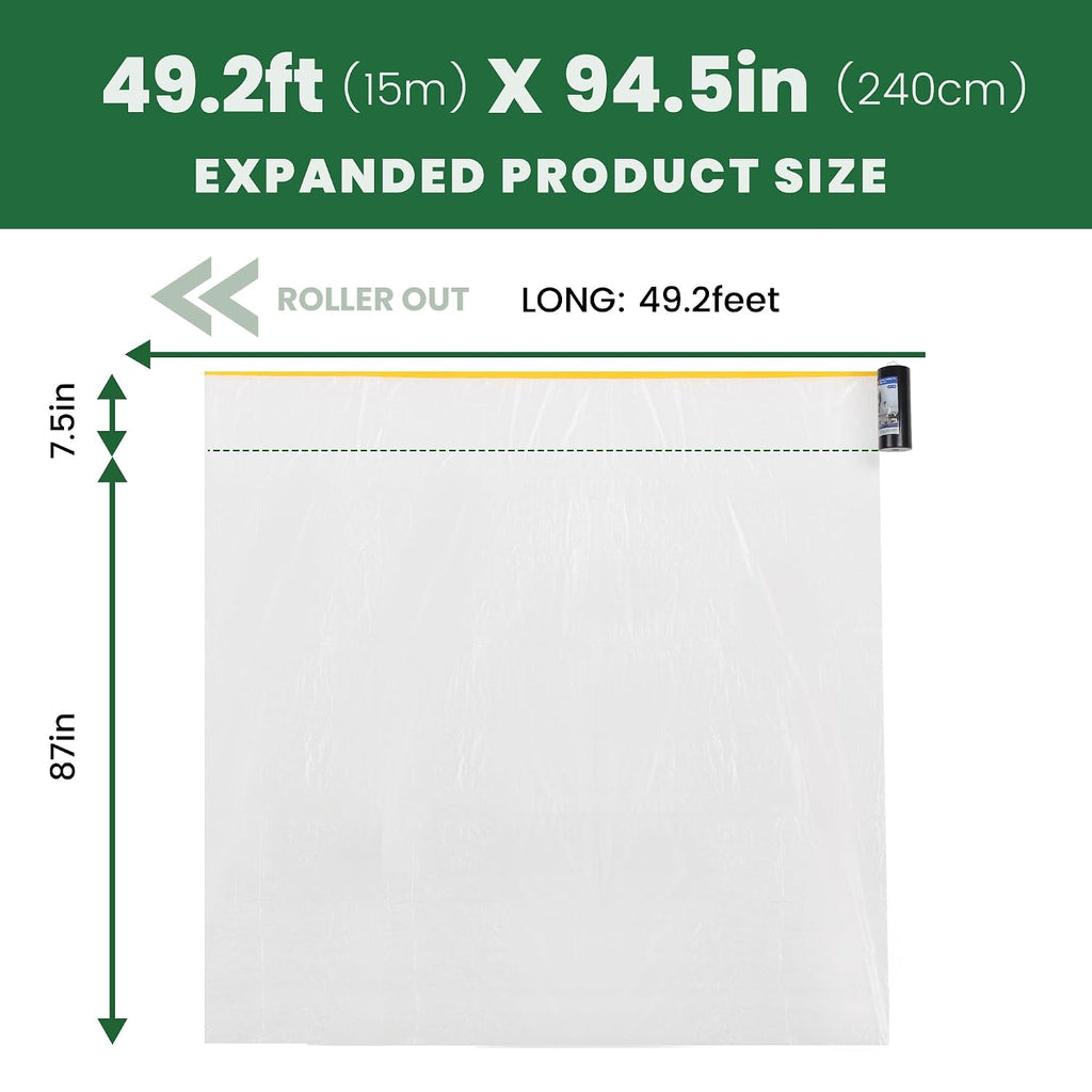 Pre-Taped Masking Film with Dispenser, Painters Tape with Plastic Attached, Automotive Painters Tape and Drape for