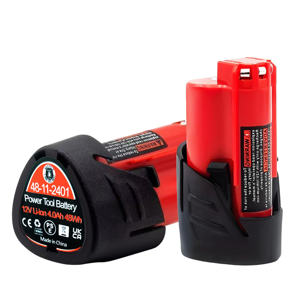 4.0Ah Battery Replacement Compatible with Milwaukee M12 12V Tools 2Pack