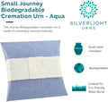 Small Journey Earthurn Aqua by Passages International, Biodegradable Urn for Ashes--Earth or Water Burial, Blue Small