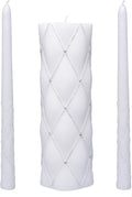 11.5" High White Wedding Unity Candle Set. Great for Weddings Party Special Events and Emergency Lighting Reiki Spa