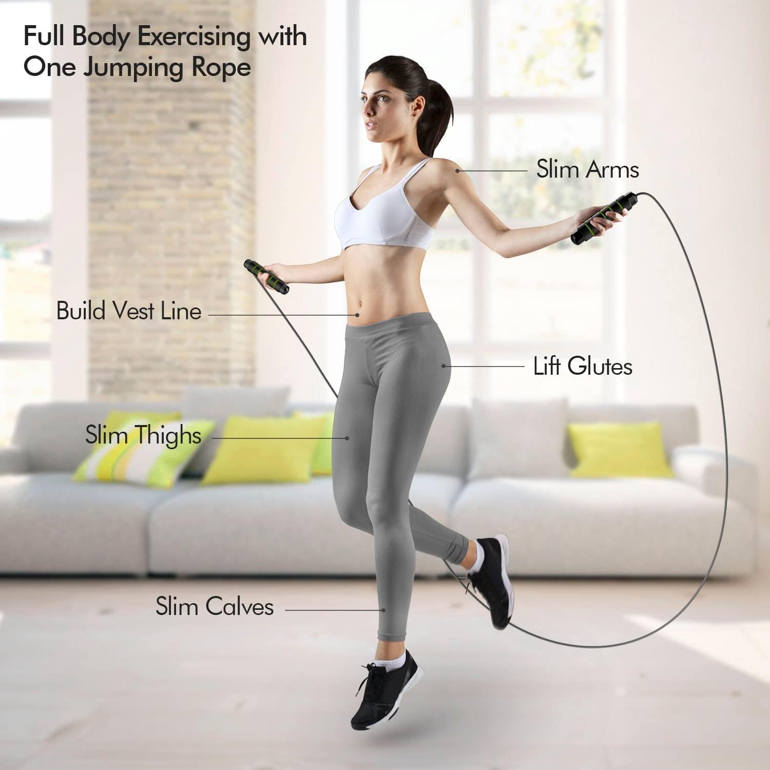 Jump Rope, Rapid Speed Jumping Rope Cable with Ball Bearings for Women, Men, and Kids, Adjustable Steel Jump Rope