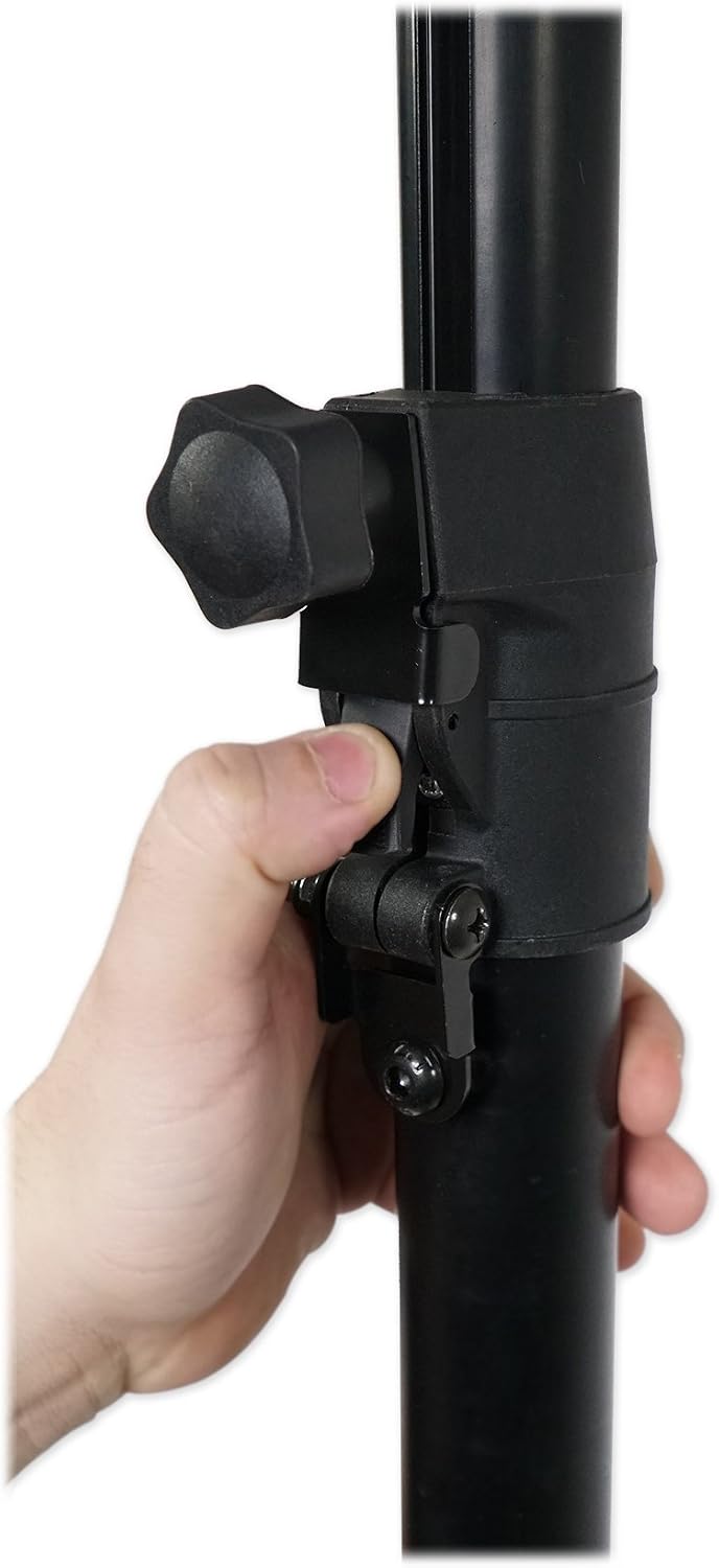 RVSS4A Black DJ PA Tripod Speaker Stand, Hydraulic Air Auto Lift | Auto Lowering, 154 lbs Capacity, 42 to 79" Height