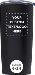 Custom Plastic Tumblers 20 oz Set of 6/12/24 Personalized Bulk Pack with Lids, Ice Coffee Tumbler, To Go Cup