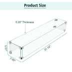 31x7x5.5 Fire Pit Glass Flame Wind Guard,Thick Tempered Glass Rectanglar FirePit Flame Shield with Aluminium