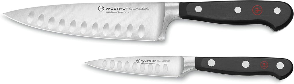 Classic Hollow Edge 2-Piece Chef's Knife Set, Black, 6-inch and 3.5-inch