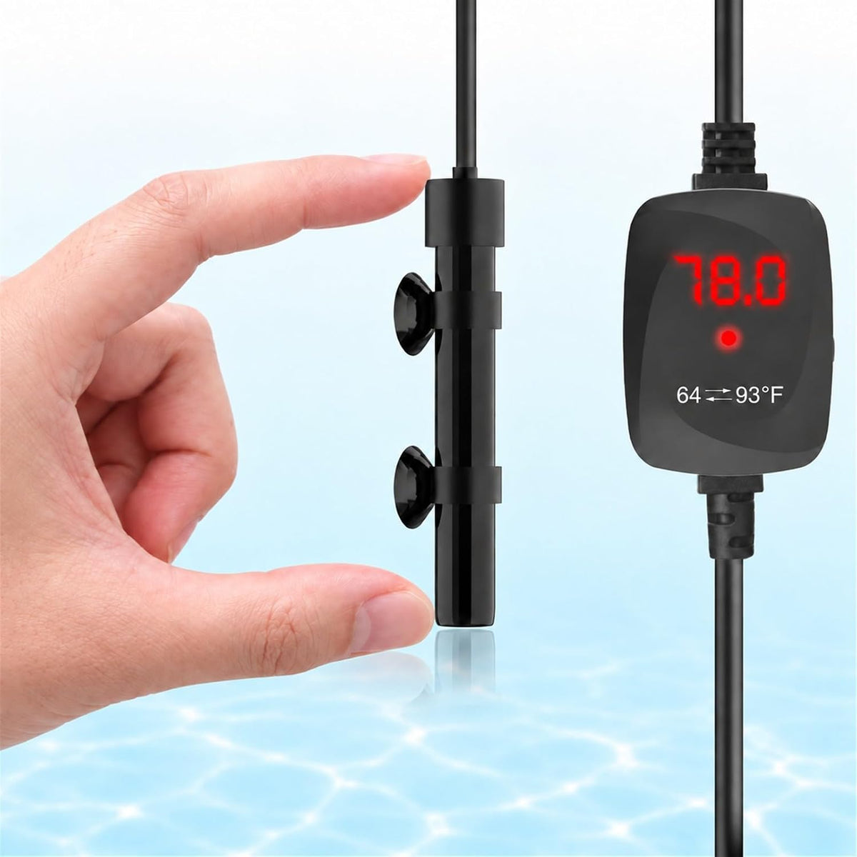 Thumb-Sized 15W Super Mini Aquarium Betta Heater with Digital Display Thermostat