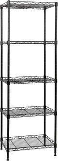 5-Tier Wire Shelving Adjustable Shelves Unit Metal Storage Rack for Laundry Bathroom Kitchen Pantry Closet