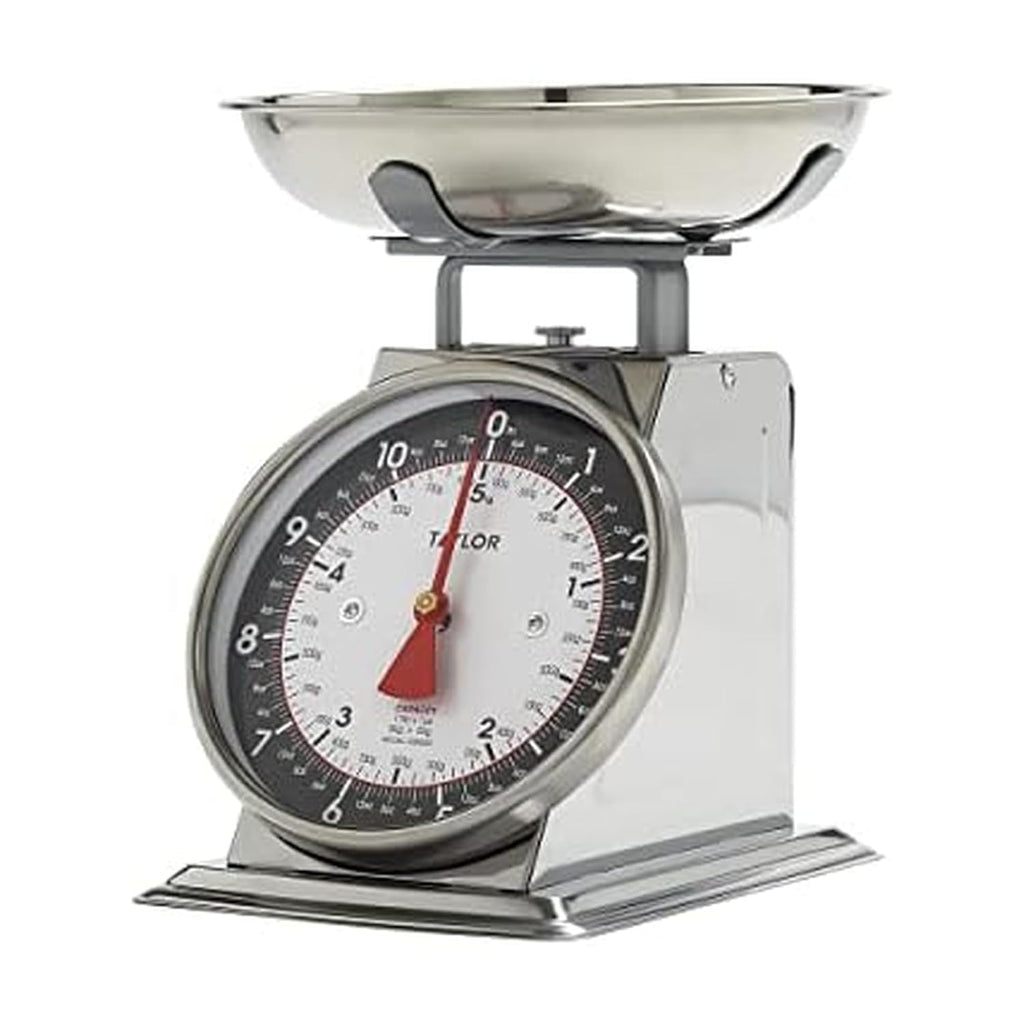 Vintage Mechanical Kitchen Scale - 11 lb Max Capacity, Silver