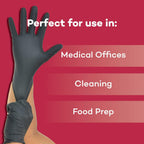 Nitrile Exam Gloves 78735 - Black Disposable 1000 Count - Medium