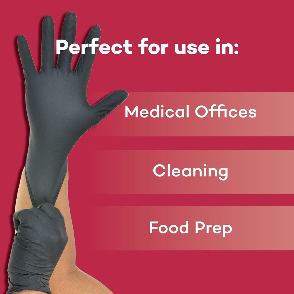 Black Nitrile Exam Gloves - Latex Free - Large - 100 Ct (10 Pack)