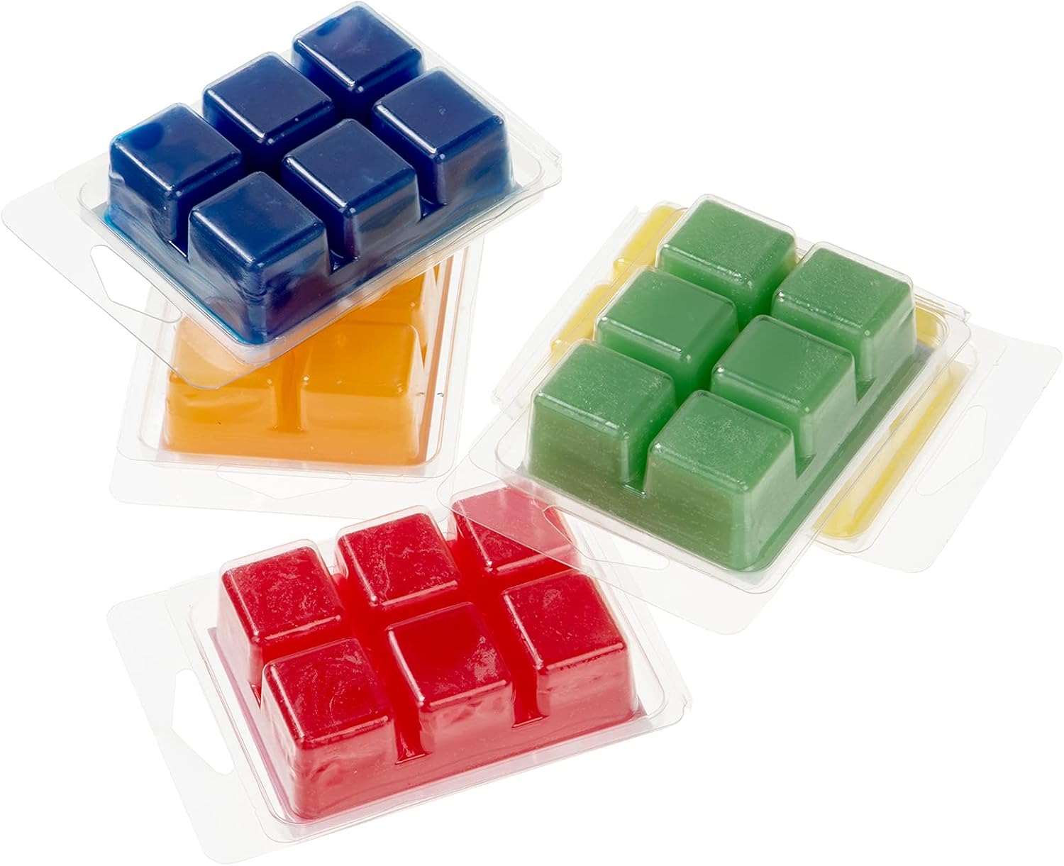 200 Pieces Wax Melt Molds 6 Cavity Plastic Clamshell Containers | Empty PET Cube Tray 4.15x3 Inch for Wax Melt Soap
