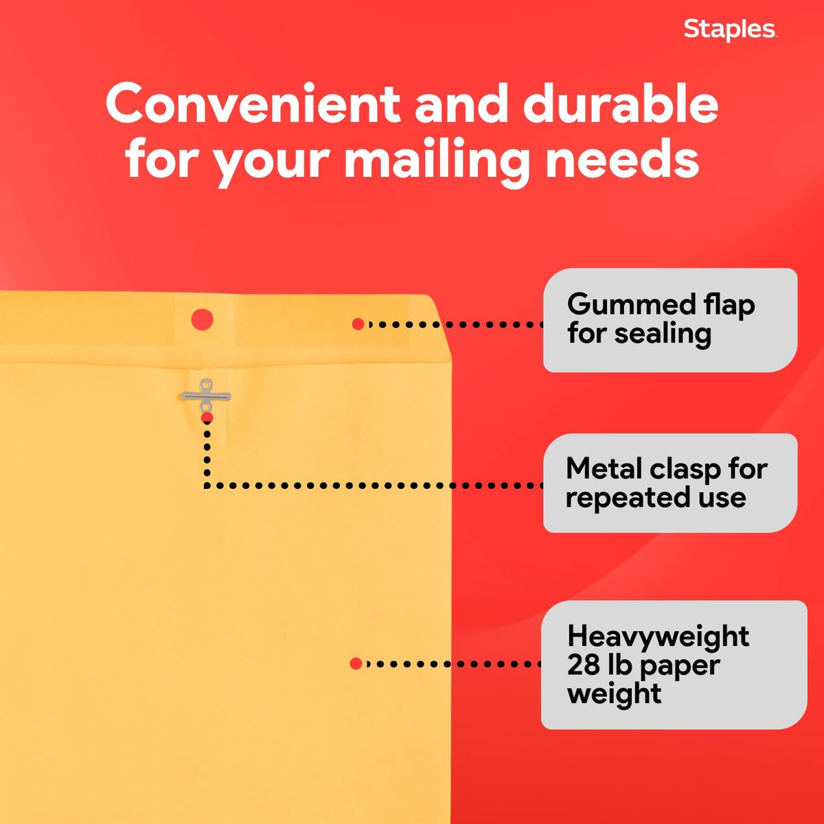 9x12 Kraft Clasp Envelopes, Brown Manila, Heavyweight, 100/Bx