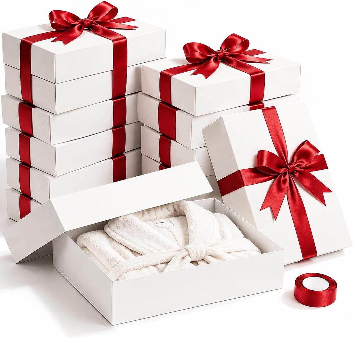 Gift Boxes with Lids for Presents, 14-Pack 17x11x4 Shirt Boxes with Ribbon