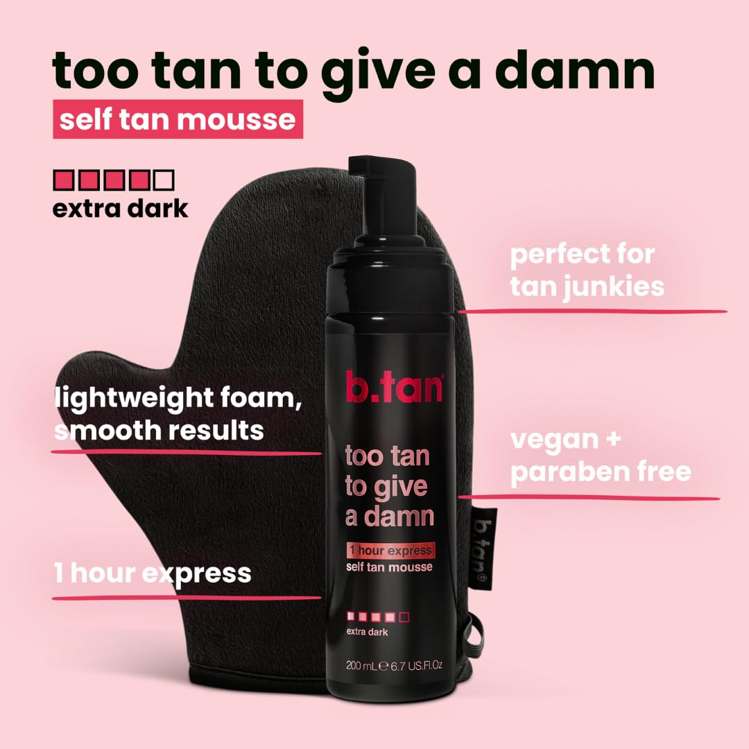 Ultra Dark Self Tanner Mousse | Too Tan - Best, 1 Hour Express Sunless Tanning Foam, Gold Bronzing Glow, No Fake Tan