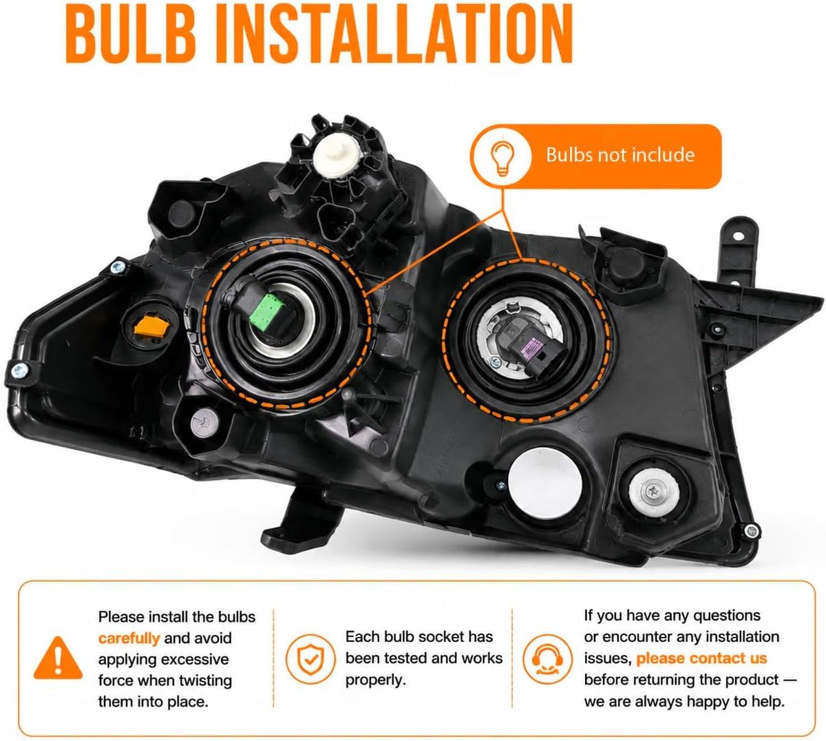 Headlight Assembly Pair for 2007-2013 Toyota Tundra with Level Adjuster