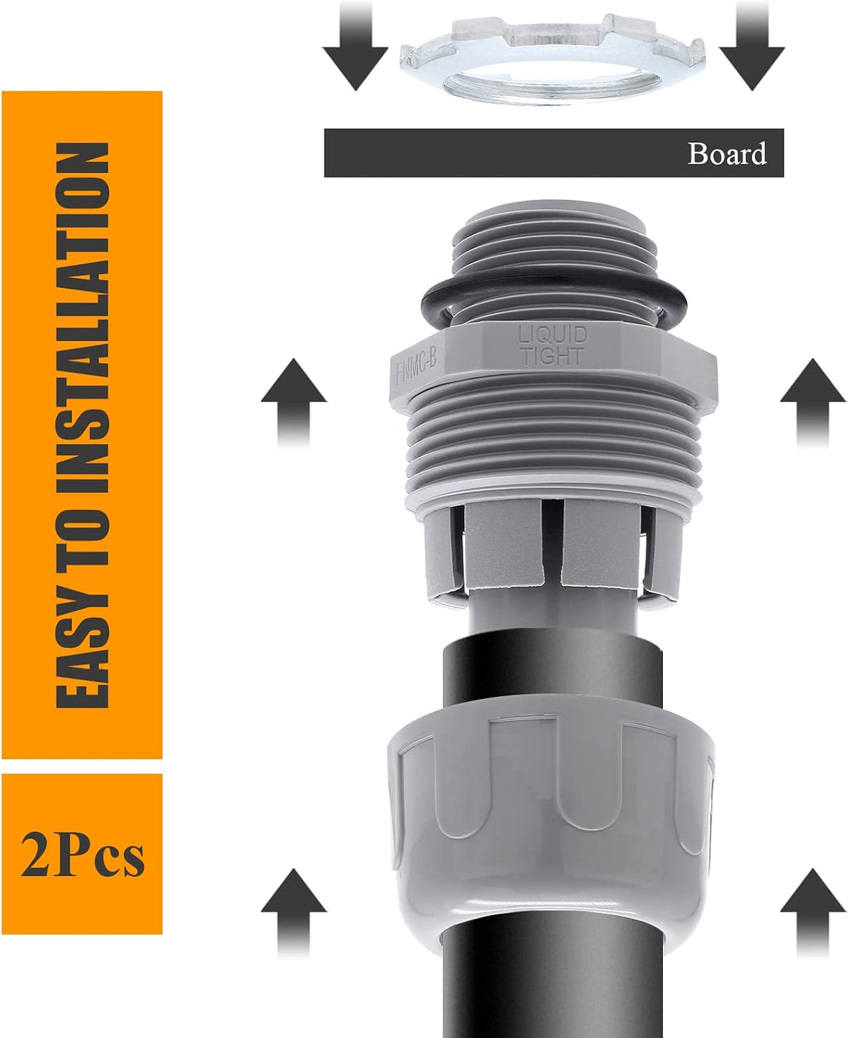 2pcs 1/2 Inch NPT Liquid Tight Connector