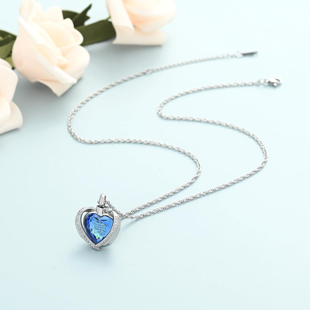 Cremation Heart Urn Necklace Ashes Jewelry for Women Men Keepsake Pendant Memorial Locket Ash Holder