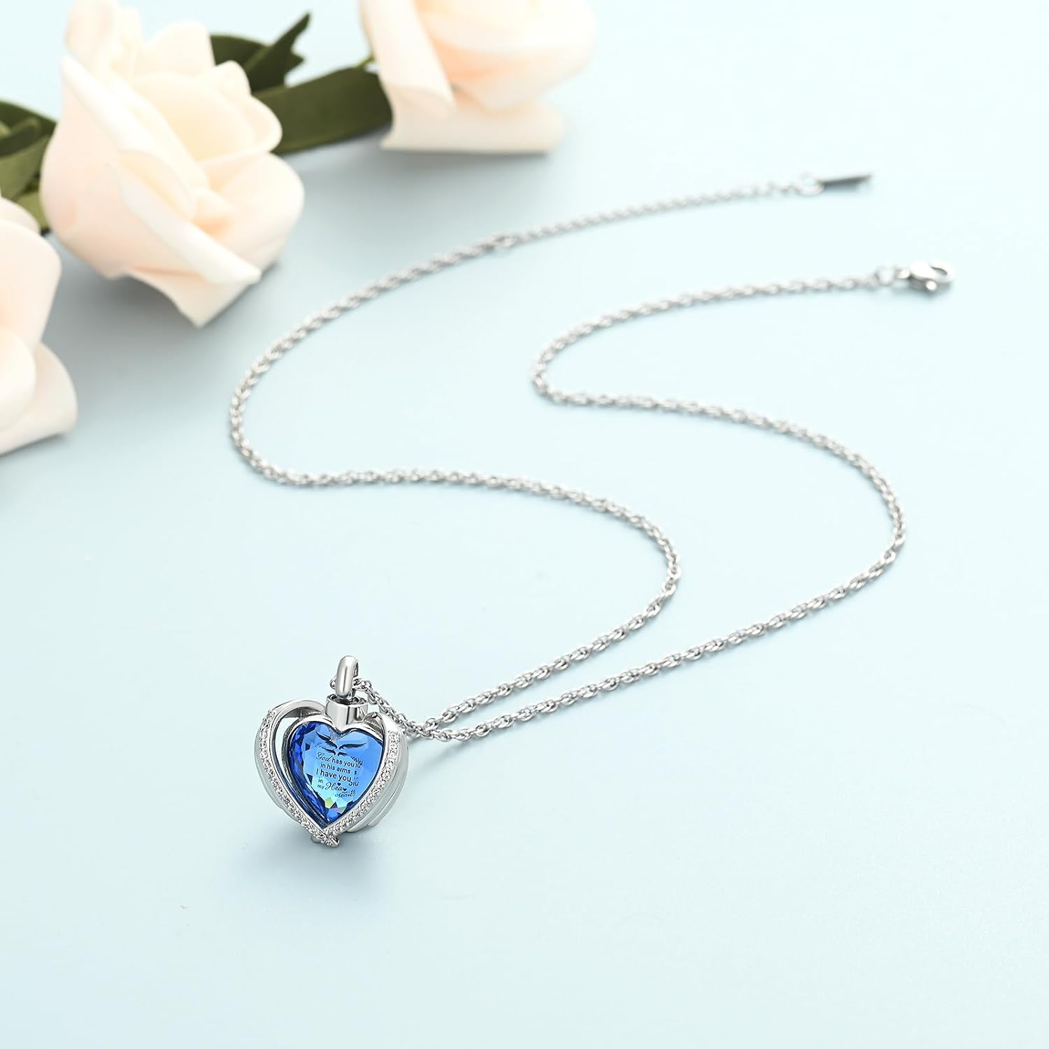 Cremation Heart Urn Necklace Ashes Jewelry for Women Men Keepsake Pendant Memorial Locket Ash Holder