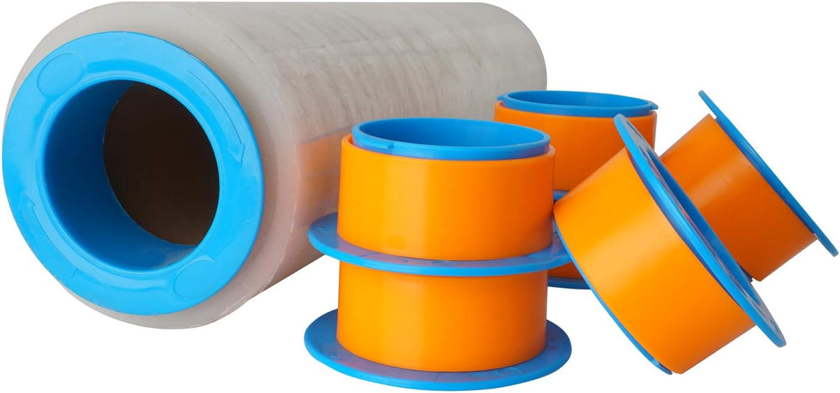 3 Pair Stretch Film Dispenser Plastic Hand Saver for 3" Core Orange