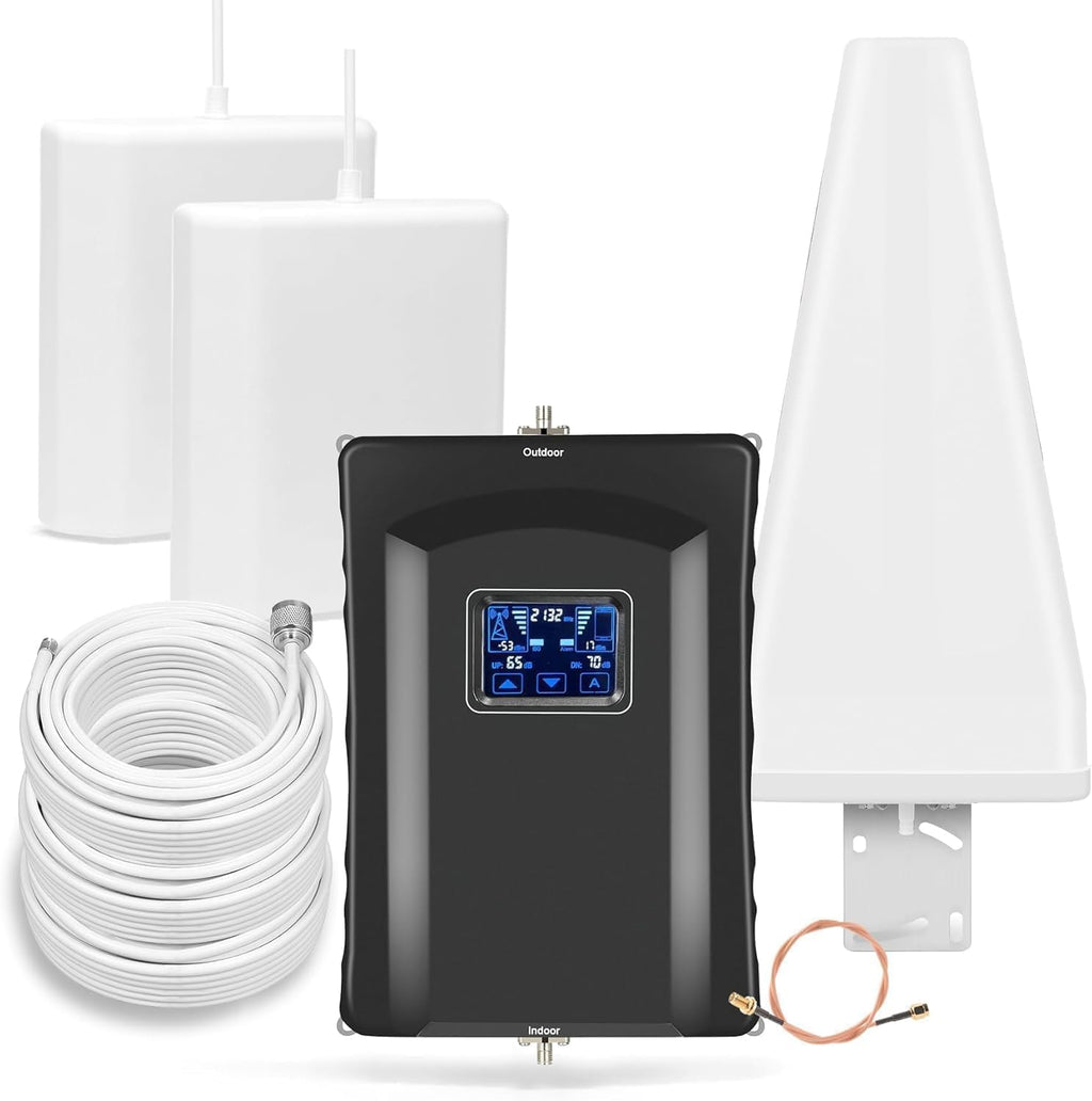 Cell Phone Booster for Home,Up to 6500 sq ft,Cell Phone Signal Booster for Band 66/25/2/4/5/12/13/17,Boost 5G 4G Data