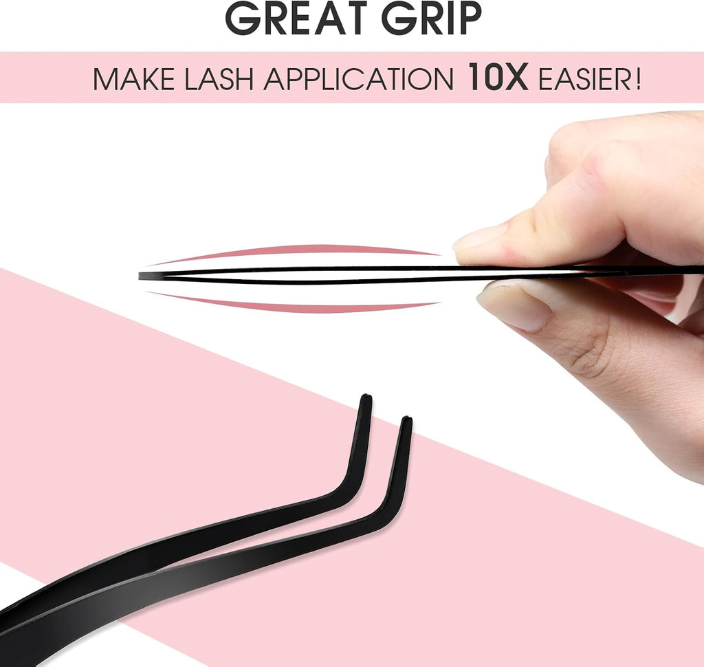 Lash Applicator Tool Curved Eyelash Tweezers