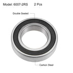 uxcell 6007-2RS Deep Groove Ball Bearings Z2 35mm X 62mm X 14mm Double Shielded Carbon Steel 2pcs