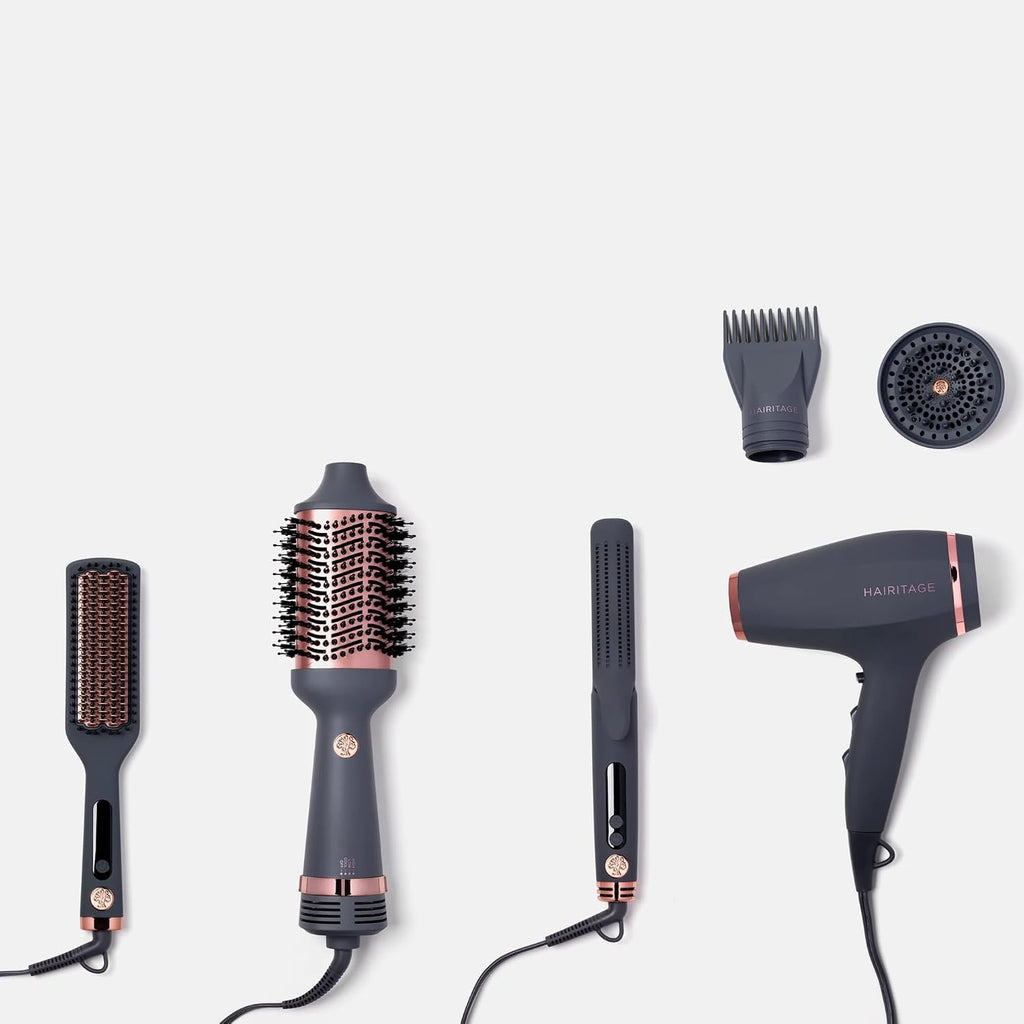 Ionic Hair Blow Dryer & Diffuser + Concentrator Attachments, for All Hair Types, 1875 Watts, 3 Heat Settings & Cool