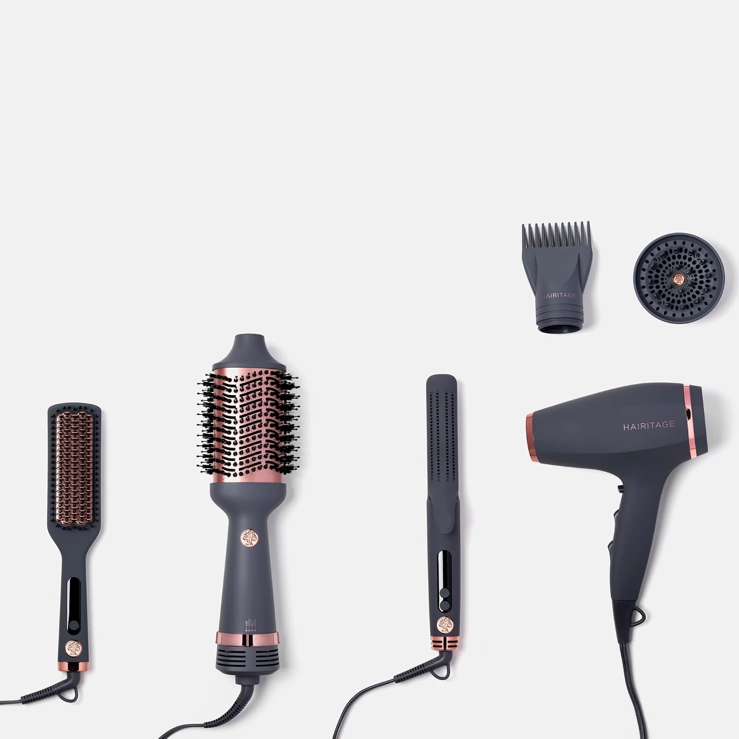 Ionic Hair Blow Dryer & Diffuser + Concentrator Attachments, for All Hair Types, 1875 Watts, 3 Heat Settings & Cool