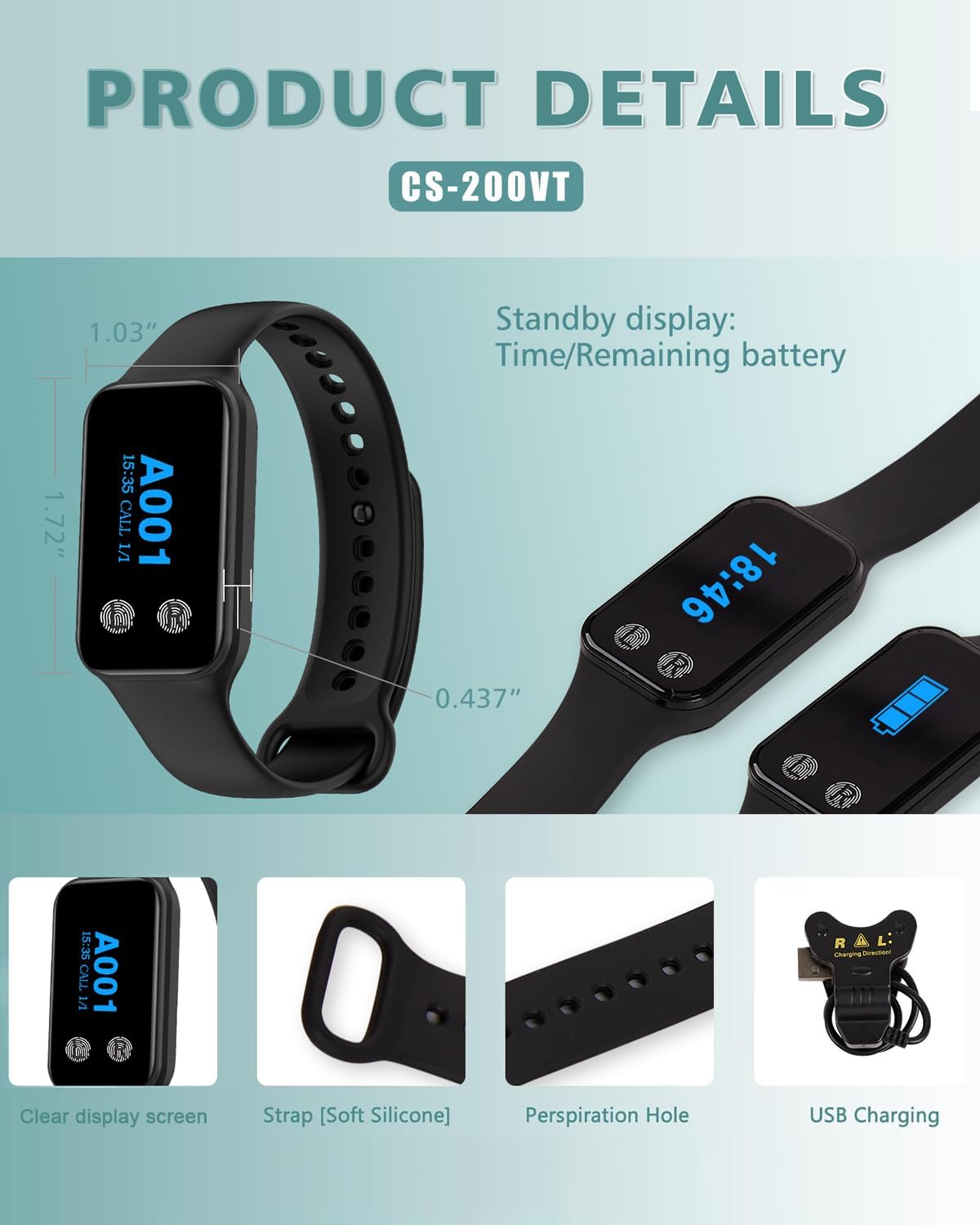 Wireless Restaurant Pager Watch 1 Receiver 2 Call Buttons