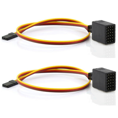 Chanmoo RC JR Style Servo Splitter 1 Male to 2/3/4/5/6 Female Y Harness Leads Y Splitter Cable Lead Wire 350mm for RC Cars Airplane Drone Receiver Servo ESC Cable Servo Fan 2Pcs (1 Male to 6Female)