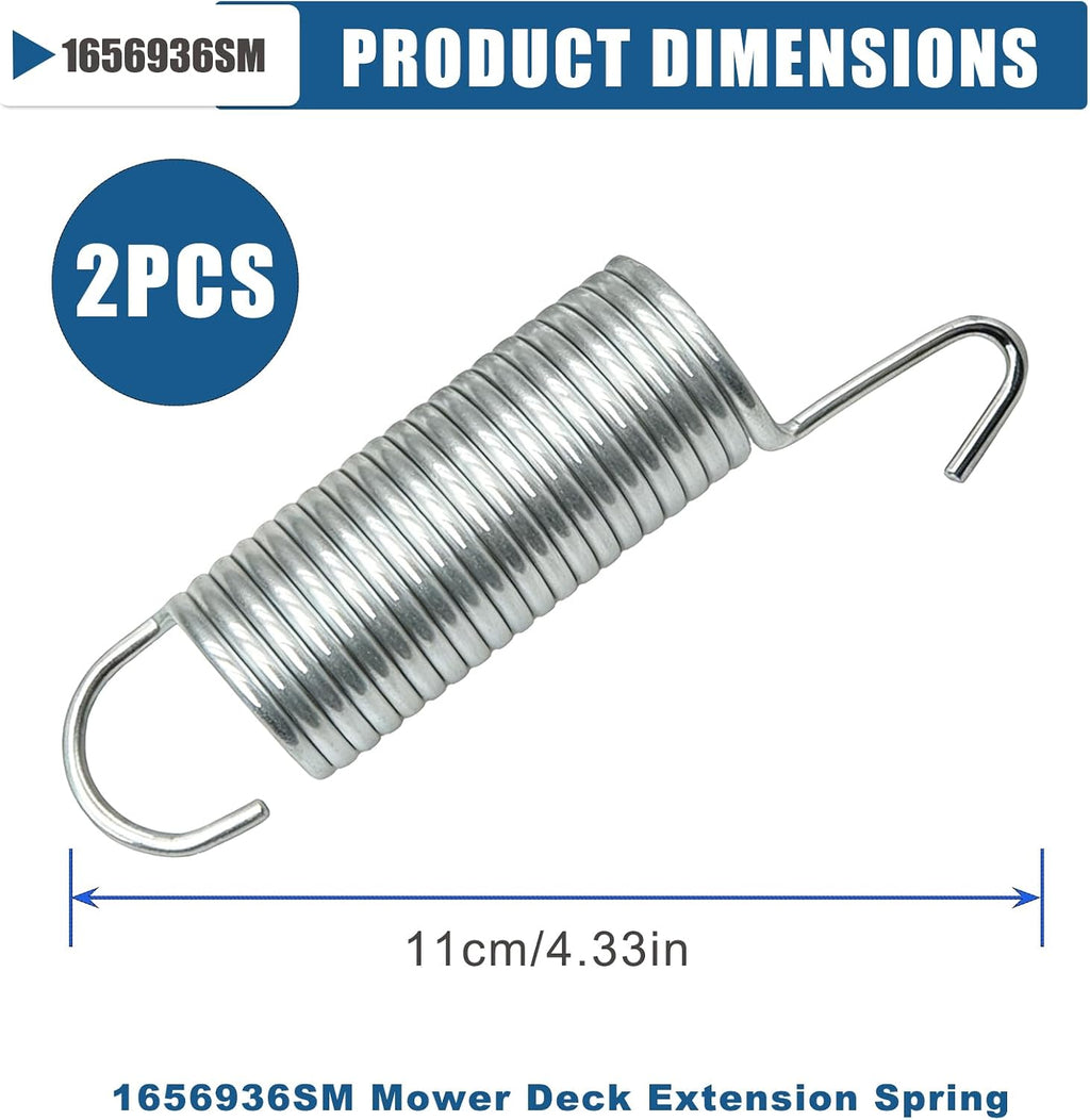 1656936SM Mower Deck Extension Spring FIts for Briggs and Stratton, Simplicity, Murray and Craftsman Lawn Mowers, Replacement Part for Tensioning Drive Belt from Clutch ，2-Pack