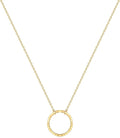Pendant Necklace Gold Choker Layered Coin Open Karma Circle Full New Crescent Moon 14K Gold Plated Dainty Simple Moon