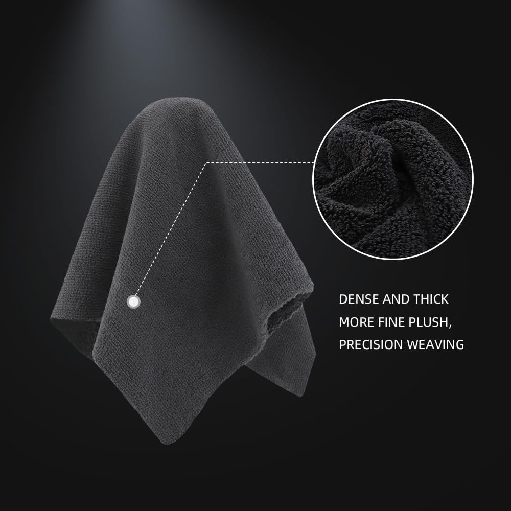 Microfiber Cleaning Towel, Microfiber Cleaning Cloth for Car Washing, 12 Pack Streak-Free, Ultra Absorbent, Washable