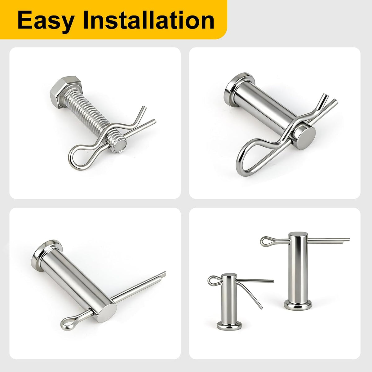 Cotter Pin Assortment Kit 283 Pcs, 304 Stainless Steel 16 Sizes Cotter Pins Hairpin R Clips for Hitch Pin, Hardware