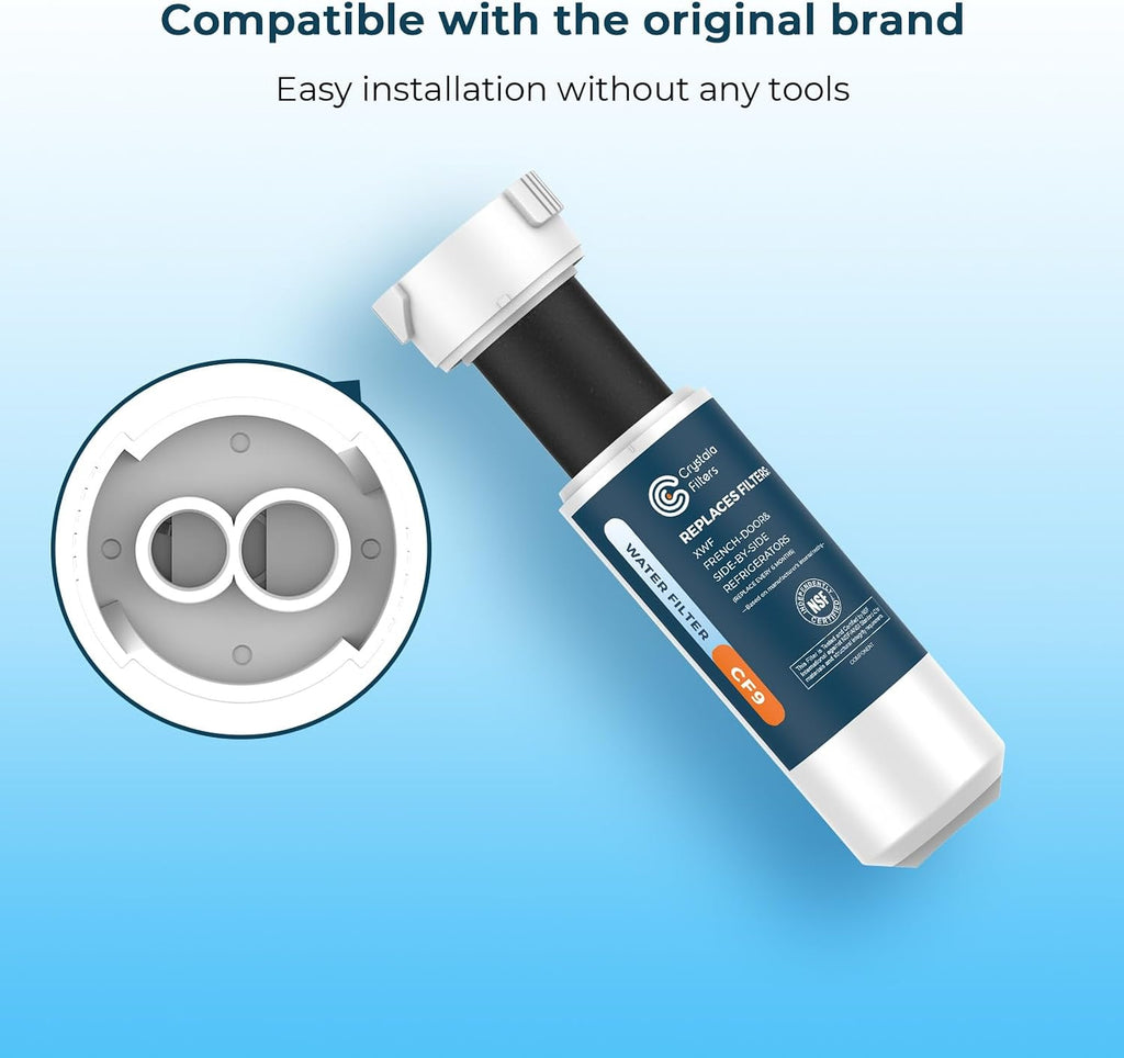 Crystala Filters XWF Refrigerator Water Filter Compatible with GE 2 Pack
