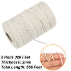 Butchers Twine, 2PCS 328 Feet 2mm Food Safe Bakers Twine, Beige