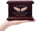 6 Inch Small Wooden Urn for Human Ashes - Keepsake Urn for Men & Women, Funeral Ashes Holder, Wooden Urn Box and