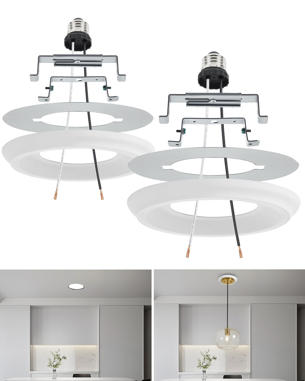 2-Pack Recessed Can Light Conversion Kit for 5" and 6" Ceiling