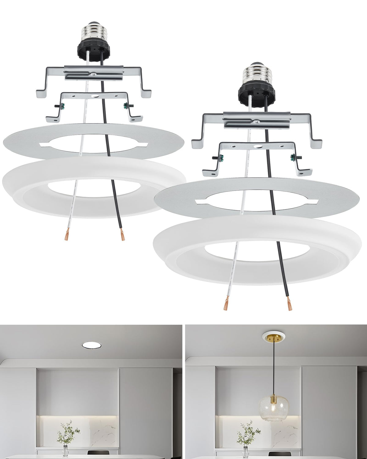2-Pack Recessed Can Light Conversion Kit for 5" and 6" Ceiling