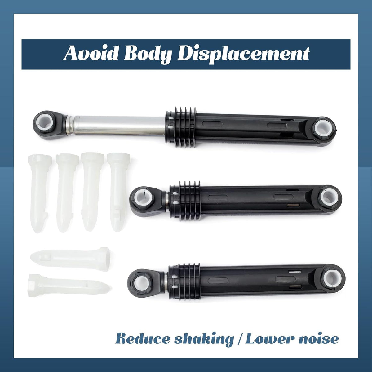 3Pcs Washer Shock Absorbers Kit Compatible with LG WM2487HRM WM2487HWMA WM2233HW WM2487HRMA WM2487HWM WM2688HNMA WM3431HS WM2455HW WM2455HG WM2233HD WM2688HWMA CW2079CWD Washing Machine