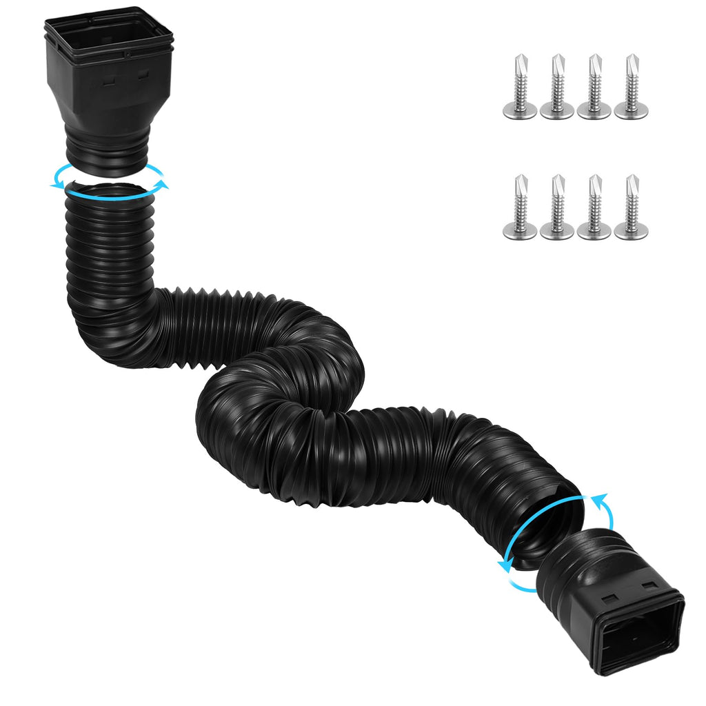 11.5ft Long Gutter Downspout Extensions Flexible, Drain Downspout Extender, Down Spout Drain Extender, Gutter