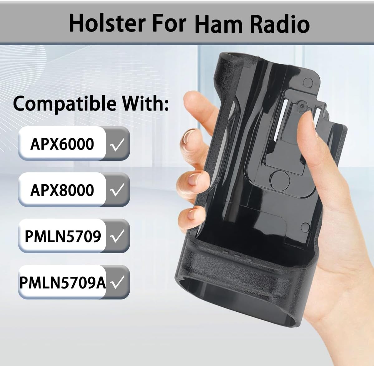 APX 6000 Ham Radio Holster Compatible for Motorola APX6000 APX8000 PMLN5709 PMLN5709A Handheld Walkie Talkies