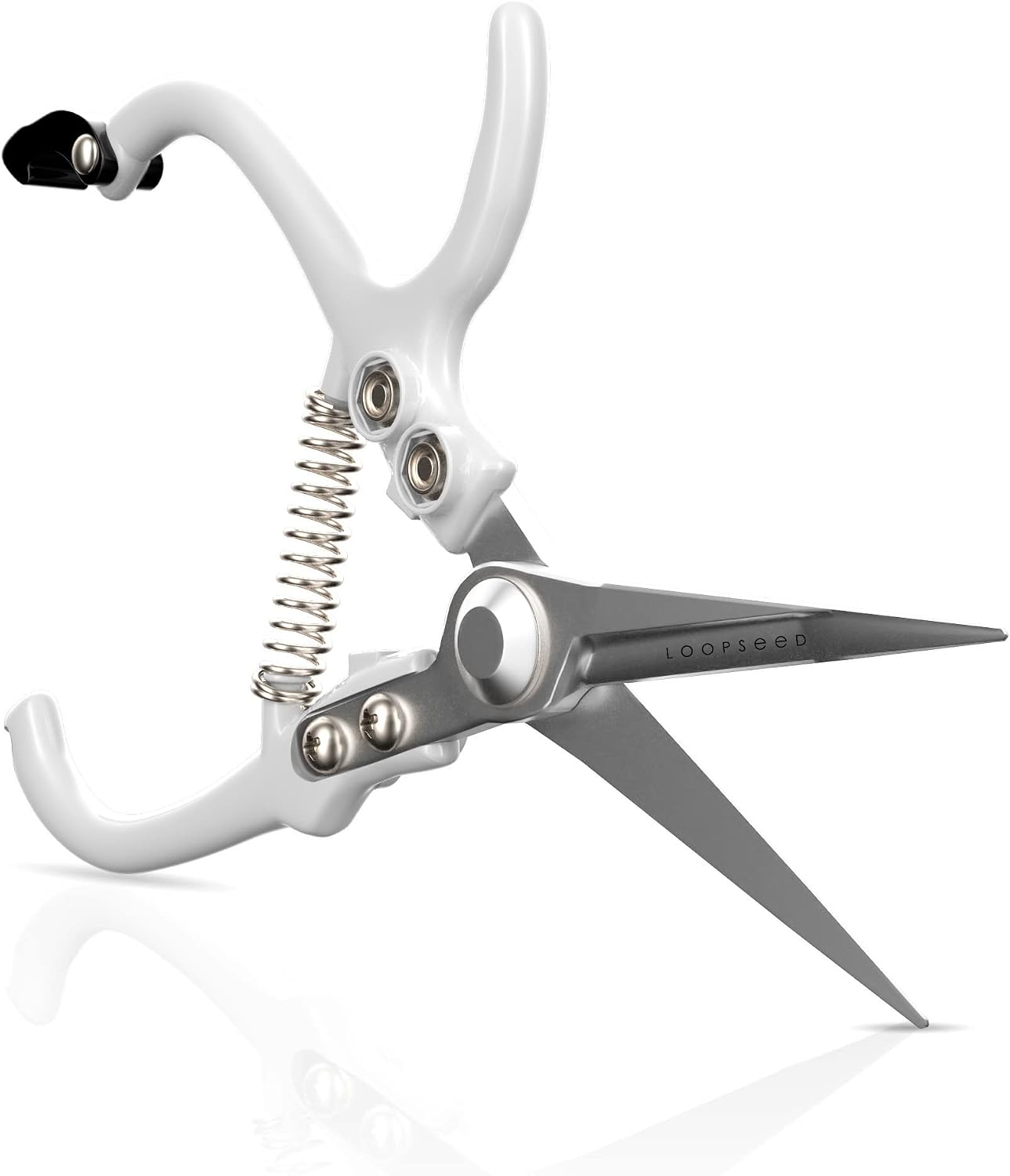 Precision Plant Pruning Shears - Straight Blade, White | Ergonomic garden trimming scissors with sharp tapered tip